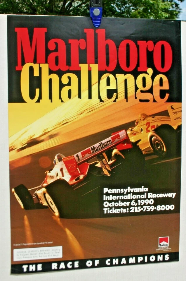MARLBORO CHALLENGE INDY CAR POSTER OCT. 6 1990 26 X 20 NAZARETH PA PIR COLOR - Image 1 of 1