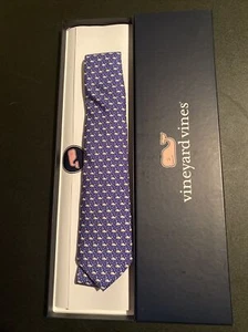 NWT Vineyard Vines Boys Holiday Christmas Hanukah Snowman Navy Tie W/Box Reg $50 - Picture 1 of 6