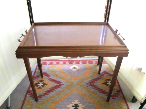 Antique Folding Butlers Tea Tray/Table Cover