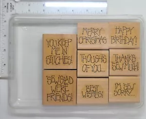 Stampin' Up rubber stamp set, STITCHED GREETINGS 1995 - Picture 1 of 3