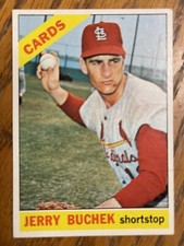 1966 Topps Baseball Card #454 Jerry Buchek St. Louis Cards.  MINT!