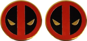 Emblem 2 PACK - Deadpool Mask Logo Marvel Comic 1.13" METAL Car Sticker #3764  - Picture 1 of 1