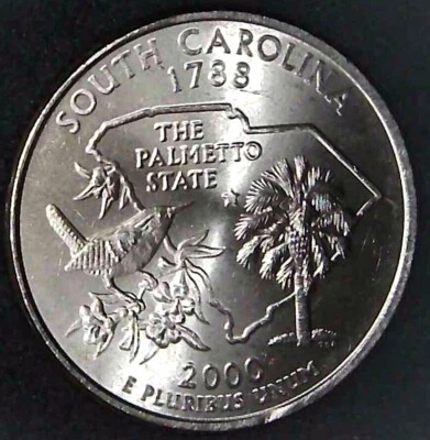 2000-P 25C State Quarter South Carolina BU CN CLAD 20uo0308-1 - Image 1 of 2