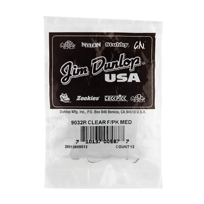 Dunlop 9032R Finger Picks Paquete de 12 Guitarra y Banjo Mediano Transparente y Envío GRATIS Foto 1 de 2