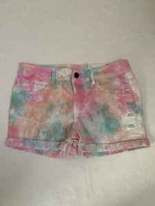 NWT Girls SO Favorite Cuffed Hem Tie Dye Pink Shortie Shorts 14 16 - Picture 1 of 7