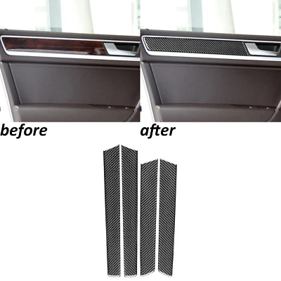Real Carbon Fiber Interior Door Panel Cover Trim For Volkswagen Touareg 2011-18 - Image 1 of 4