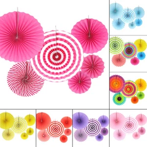 TtS 6x Paper Fan Flowers Wedding Birthday Party Tissue Paper Table Decoration UK - Picture 1 of 39