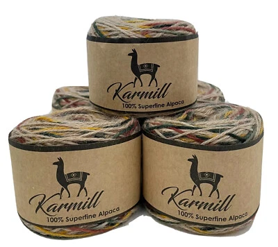 Alpaca Wool 100% Superfine Alpaca Sport Weight  Lot of 5 Skeins Confetty CF02 - Image 1 of 4