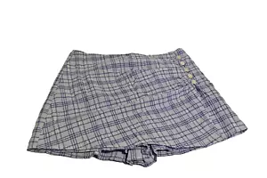 Forever 21 Skort Gingham Button-Front and a Concealed Back Zipper Size M Blue - Picture 1 of 10