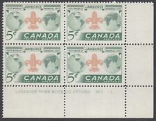 Canada - #356 Boy Scouts Plate Block #1 - MNH