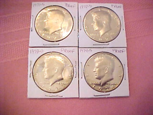 1971S-1972S-1973S-1974 PROOF CLAD KENNEDY HALF DOLLARS - NICELY MATCHED SET!