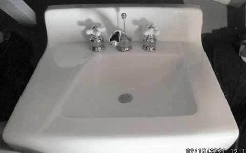 Antique  HIGH Back WHITE Wall BATH / BATHROOM Sink Cover