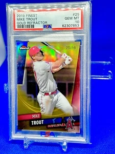 2019 Finest Mike Trout Gold Refractor /50 PSA 10 Low Pop Rare Los Angeles Angels - Picture 1 of 1