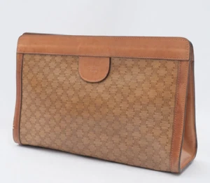 CELINE Macadam Clutch Hand bag Purse PVC Leather Authentic - Picture 1 of 24