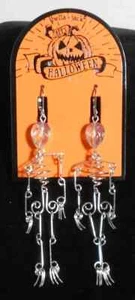 Pendientes Colgantes Bella Jack Plata Esqueleto Espeluznante Halloween NUEVO - Imagen 1 de 2