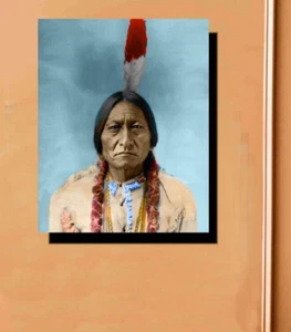 Sitting Bull Chief Native Indian Canvas Wrapped Photograph 16 x 20 ready To Hang - Picture 1 of 4