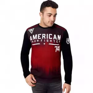 Herren American Fighter Langarm Highcliff MMA schwarz/rot T-Shirt Tee XS-4XL - Bild 1 von 4