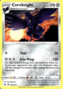 Corviknight 135/202 Sword & Shield Base Set Rare Regular LP Pokemon Card - Picture 1 of 2