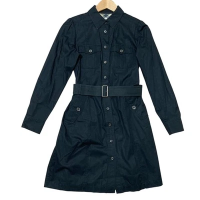 BURBERRY LONDON Long Sleeve Knee-Length Shirt Dress, Size 40, Black Women USED - Image 1 of 4