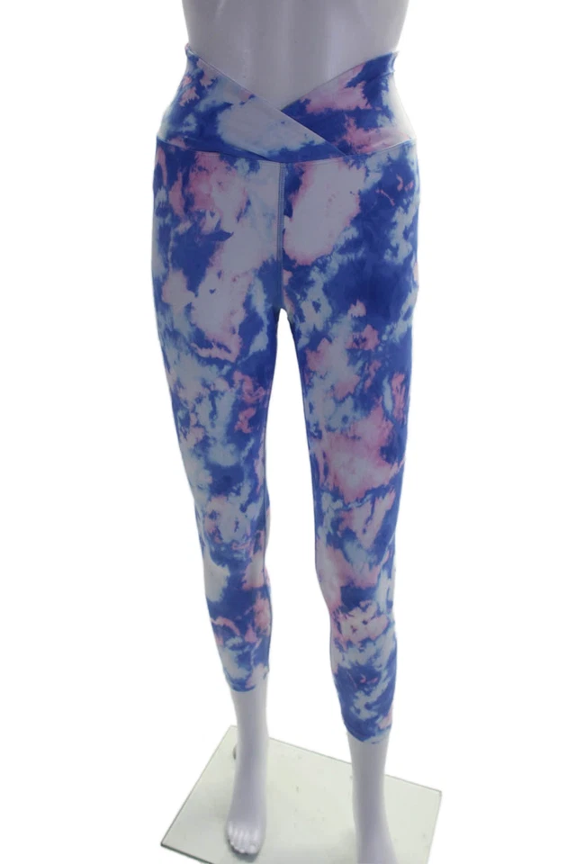 Year Of Ours Mujer Tiro Alto Elástico Tejido Corbata Teñida Tobillo Azul Rosa Talla Pequeña Foto 1 de 4