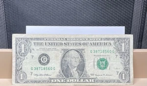 1999 $1 Dollar Bill In Fair Condition With Serial Number 38718560 - Picture 1 of 4