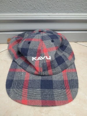 Chapéu xadrez masculino Kavu cabine febre chapéu caminhada acampamento ao ar livre alça de couro traseira - Imagem 1 de 4