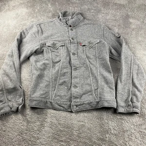 Levis French Terry Sweatshirt Trucker Jacke Druckknopfleiste Herren Large grau - Bild 1 von 13