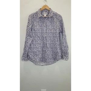 Blusa Cynthia Rowley de Lino Grande Floral Bloomcore Manga con Pestaña Redonda Resort Top - Imagen 1 de 10