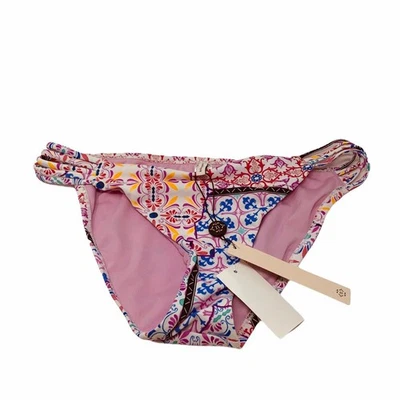 New Nanette Lepore Womans Sz 8 Patchwork Pink Abstract Bikini Swim Bottom NWT - Image 1 of 4