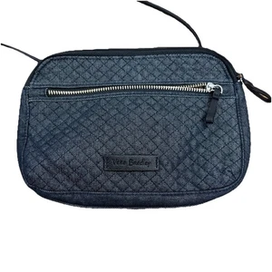 Vera Bradley Umhängetasche dunkelblau Geldbörse gesteppt Tasche klein integriertes Kartenetui - Bild 1 von 15