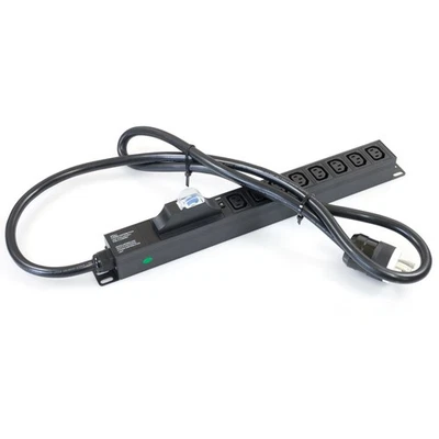 250V Power Distribution Unit Rackmount PDU L6-30P 30 amp C13 C14 w/ 8 pack cable - Image 1 of 4