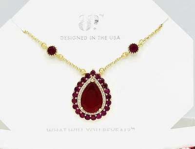 Bomb Party July 2025 NK64231 Light Of The Stars Lab Ruby Gold Plated Necklace - Image 1 of 3
