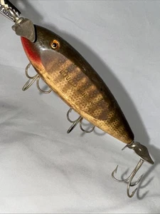 Creek Chub Bait Injured Minnow Vintage Glass Eye Wood Fishing Lure - Picture 1 of 9