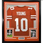 FRAMED Autographed/Signed VINCE YOUNG 33x42 Texas Orange College Jersey JSA COA