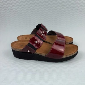 Naot Ashley Keilabsatz-Pantoletten Sandalen Damenschuhe Größe 5 rot Kirsche Strass - Bild 1 von 10