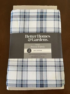 Blue Plaid 2 Yards Precut Fabric Better Homes & Gardens 100% Cotton - Picture 1 of 3