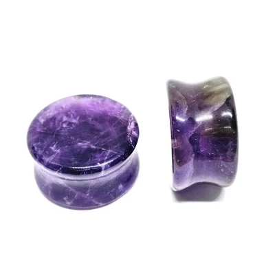 Tapones de doble llamarada amatista 8 g - 1" Foto 1 de 4