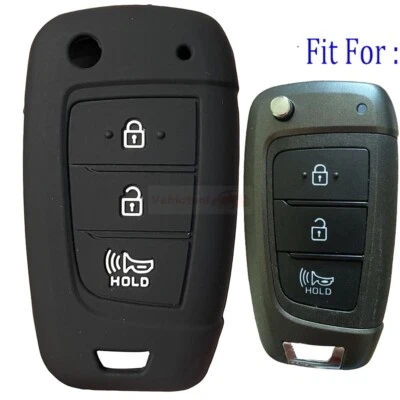 Fit HYUNDAI Tucson Venue SantaFe 3 Button Remote Silicone Key Fob Cover Case - Image 1 of 4