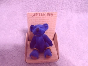 Oso Russ Zafiro Septiembre Nuevo En Paquete 2" Sentado En Paquete. - Imagen 1 de 1