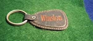 Vintage 70er Jahre Winston Leder Schlüsselanhänger ~ Werbung auf Außenwerbung - Bild 1 von 3