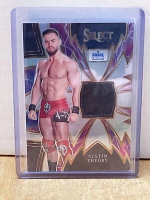 2024 Panini Select WWE Austin Theory Sparks Patch SmackDown SP-ATH Silver Prizm  - Image 1 of 2