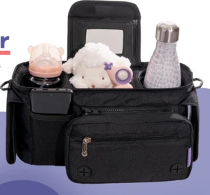 Universal Stroller Organizer w Cup Holders Stroller Caddy w Detachable Bag NEW - Picture 1 of 12