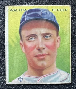 Goudey Walter Berger 1933 #98 Boston Braves (4x All-Star) - Imagen 1 de 3