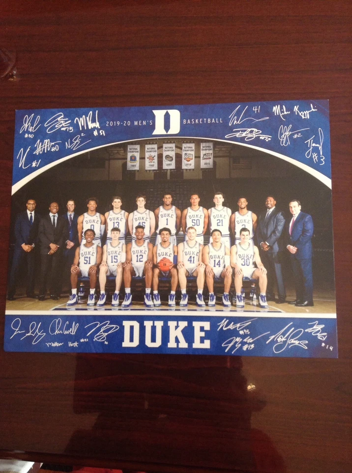DUKE MENS BASKETBALL STAMPED/PRINTED AUTOGRAPH 2019-2020 SCHEDULE POSTER - Image 1 of 3
