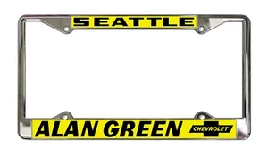 Alan Green Chevrolet License Plate Frame - Seattle Burien Chevy Performance Y/B - Picture 1 of 9