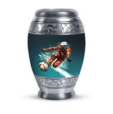 Motorcycle Racer Playing Soccer Large Urns For Human Ashes Adult Male 10 Inch
