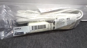 NEW IKEA KOPPLA Extension Cord Ungrounded 2-Prong White 141 ¾", 3.6m 600.652.01 - Picture 1 of 2