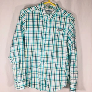 Columbia Omni Shade Plaid Womens Vented Long Sleeve Shirt Pockets PFG Size S / P - Picture 1 of 8