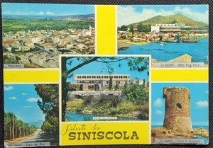 1967 SALUTI DA SINISCOLA NUORO CARTOLINA 5 vedute ,panorama,s.lucia,la caletta - Foto 1 di 2