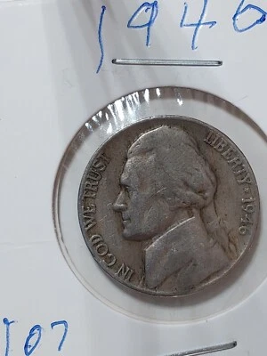 Vintage 1946 Jefferson Nickel Error-Lettering On Rim No Mint Mark Possible 35% S - Image 1 of 2